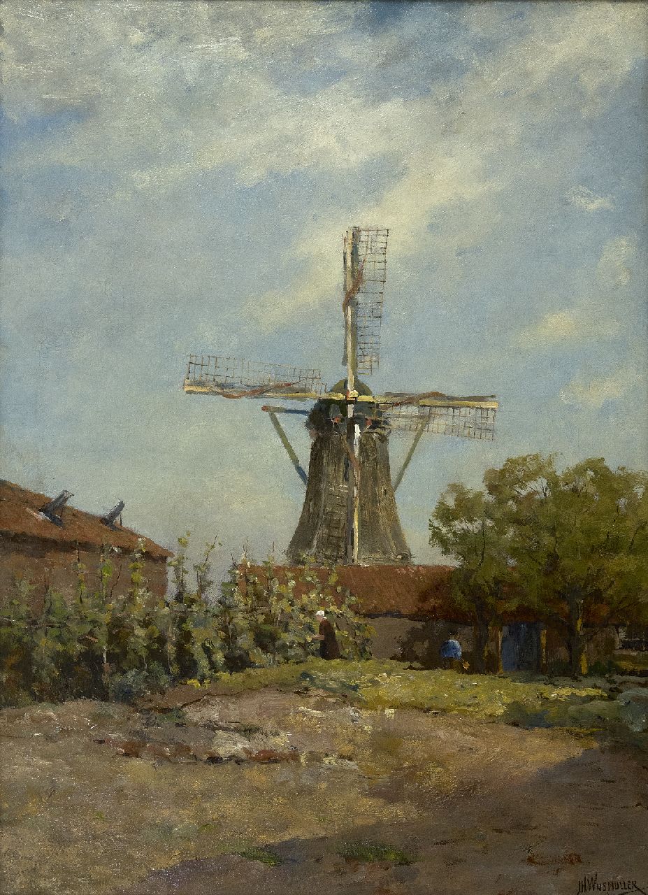 Wijsmuller J.H.  | Jan Hillebrand Wijsmuller, Mühlenhof, Öl auf Leinwand 67,3 x 48,3 cm, Unterzeichnet r.u.