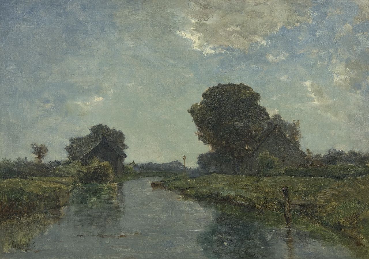 Gabriel P.J.C.  | Paul Joseph Constantin 'Constan(t)' Gabriel | Gemälde zum Verkauf angeboten | Kleiner Kanal bei Kortenhoef, Öl auf Leinwand 38,8 x 54,8 cm, Unterzeichnet u.l.