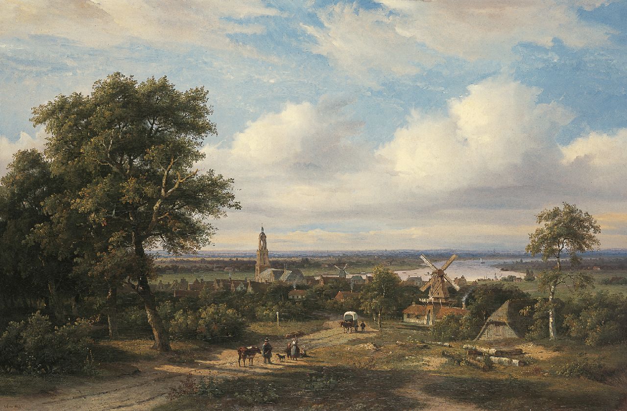 Wisselingh J.P. van | Johannes Pieter van Wisselingh, A view of Rhenen in summer, Öl auf Leinwand 105,2 x 160,3 cm, signed l.l. und probably painted circa 1841