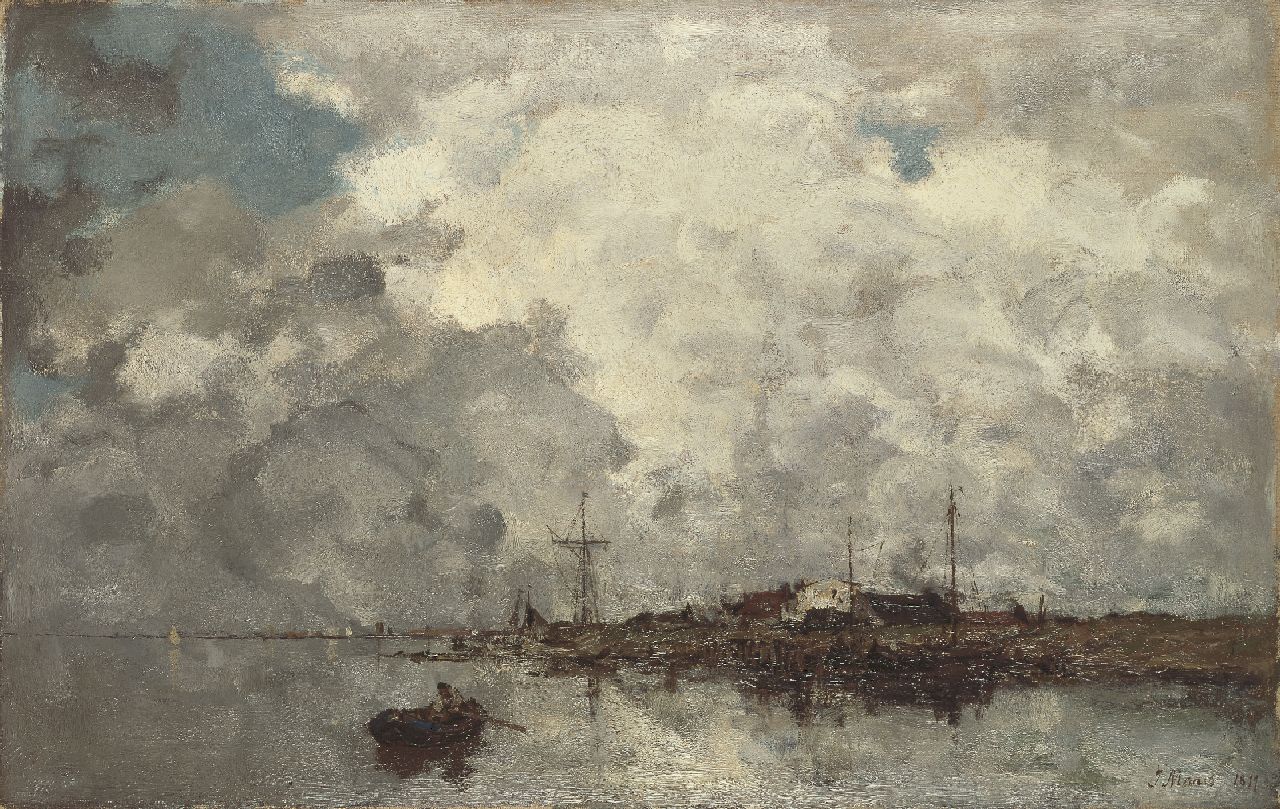 Maris J.H.  | Jacobus Hendricus 'Jacob' Maris, Wirkung der Wolken, Öl auf Leinwand 38,2 x 60,1 cm, Unterzeichnet r.u. und datiert 1877