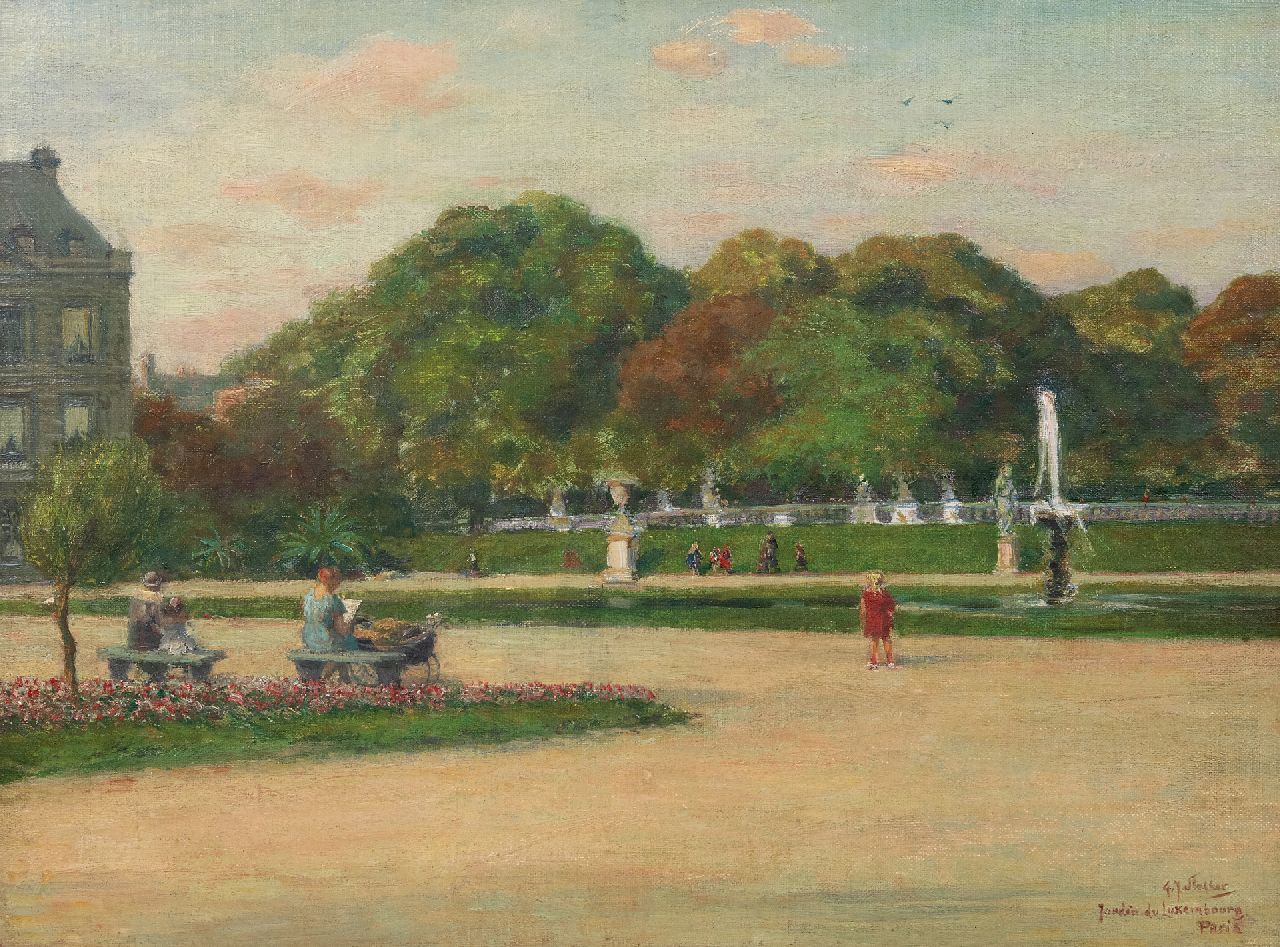 Staller G.J.  | Gerard Johan Staller | Gemälde zum Verkauf angeboten | Jardin du Luxembourg, Paris, Öl auf Leinwand auf Holz 35,8 x 48,2 cm, Unterzeichnet u.r.