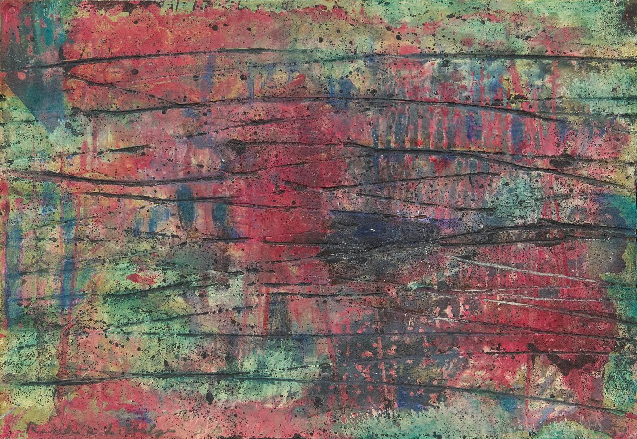 Reich an der Stolpe S.  | Siegfried Reich an der Stolpe | Gemälde zum Verkauf angeboten | Schichtungen, Öl auf Pappe 19,4 x 28,1 cm, Unterzeichnet l.u. und zu datieren 1959