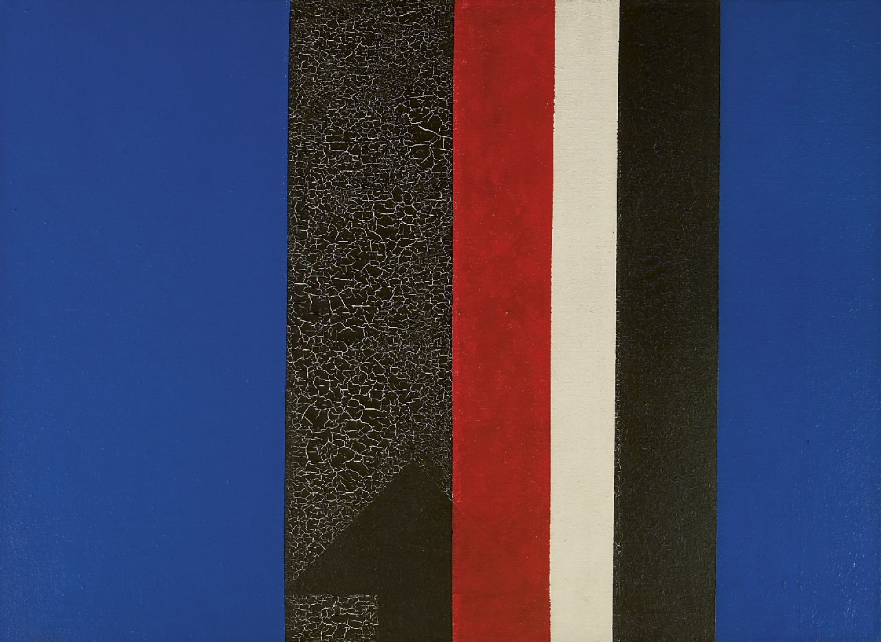 Joop Vreugdenhil | Composition, Öl auf Leinwand, 90,7 x 125,4 cm, Unterzeichnet im Verso auf Keilrahm