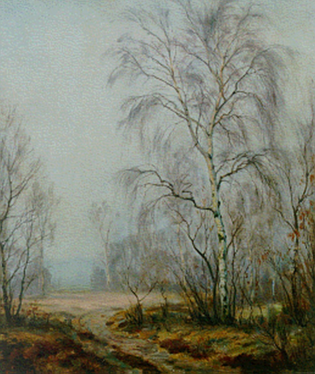 Meijer J.  | Johannes 'Johan' Meijer, A misty morning, Öl auf Leinwand 60,2 x 50,5 cm, signed l.l.