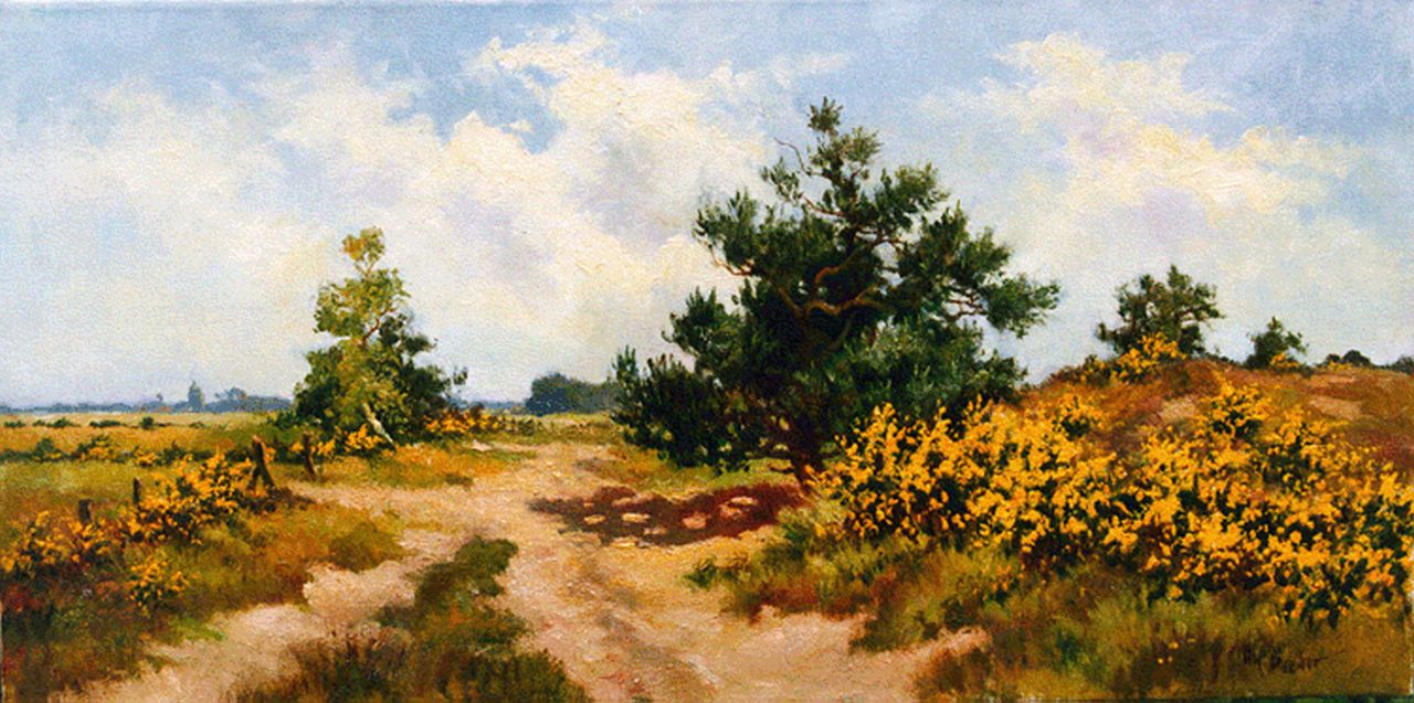 Poeder H.  | Hendrik 'Henk' Poeder, A heath landscape, Öl auf Leinwand 40,0 x 80,0 cm, signed l.r.