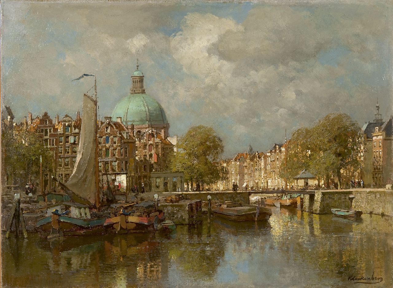 Klinkenberg J.C.K.  | Johannes Christiaan Karel Klinkenberg, A view of the Singel, Amsterdam, Öl auf Leinwand 39,3 x 53,3 cm, signed l.r.