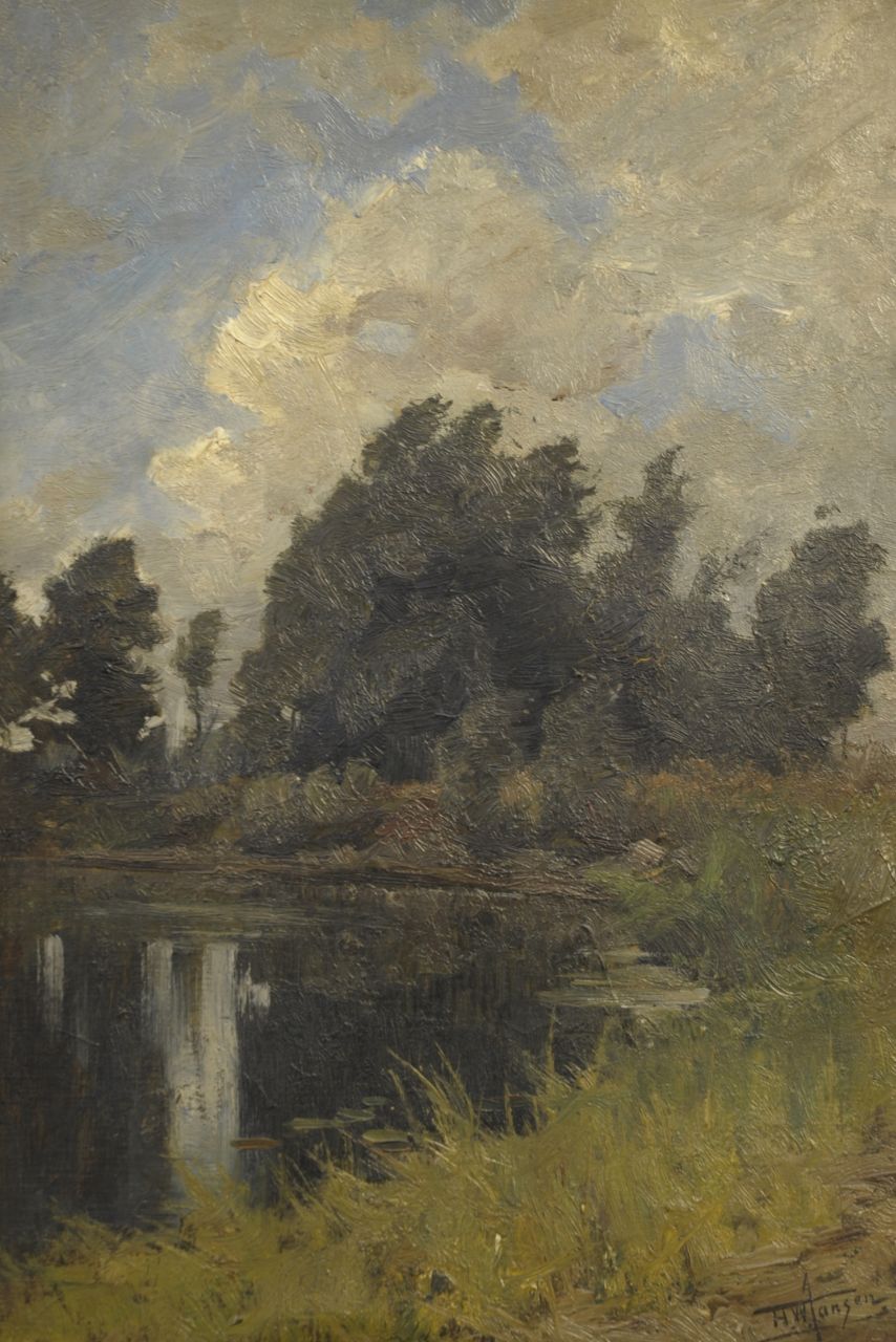 Jansen H.W.  | Hendrik Willebrord Jansen, Forest lake, Öl auf Leinwand 60,0 x 47,0 cm