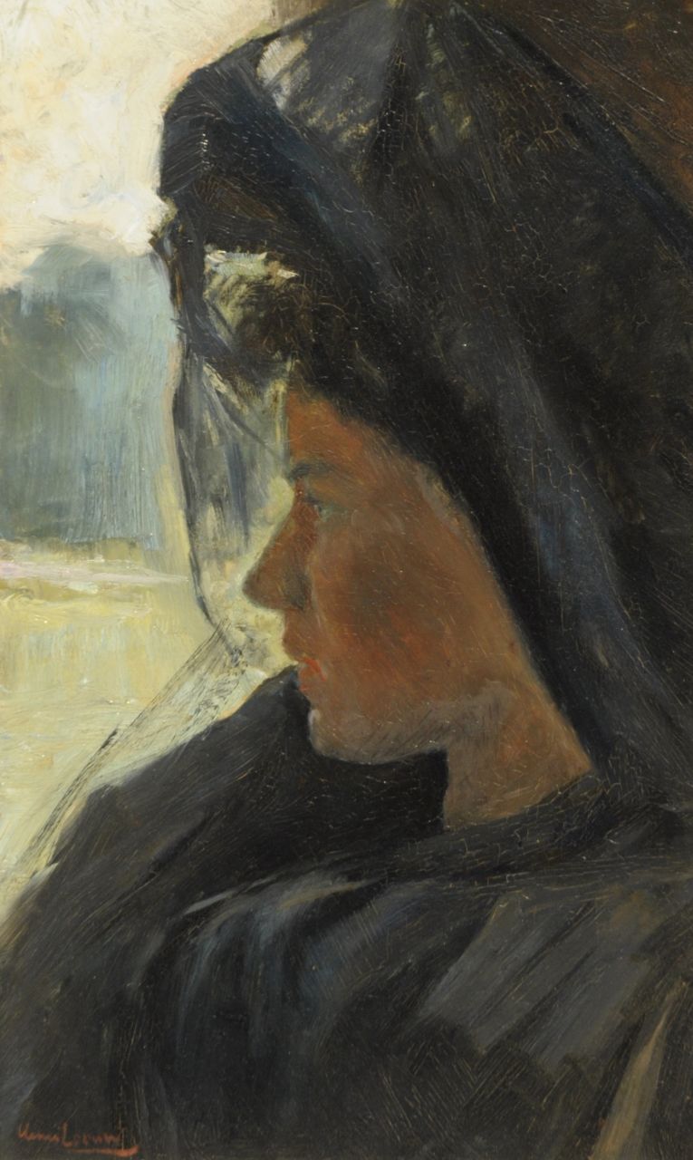 Henri Leeuw | Portrait of a lady, Öl auf Holzfaser, 52,8 x 31,9 cm, signed l.l.