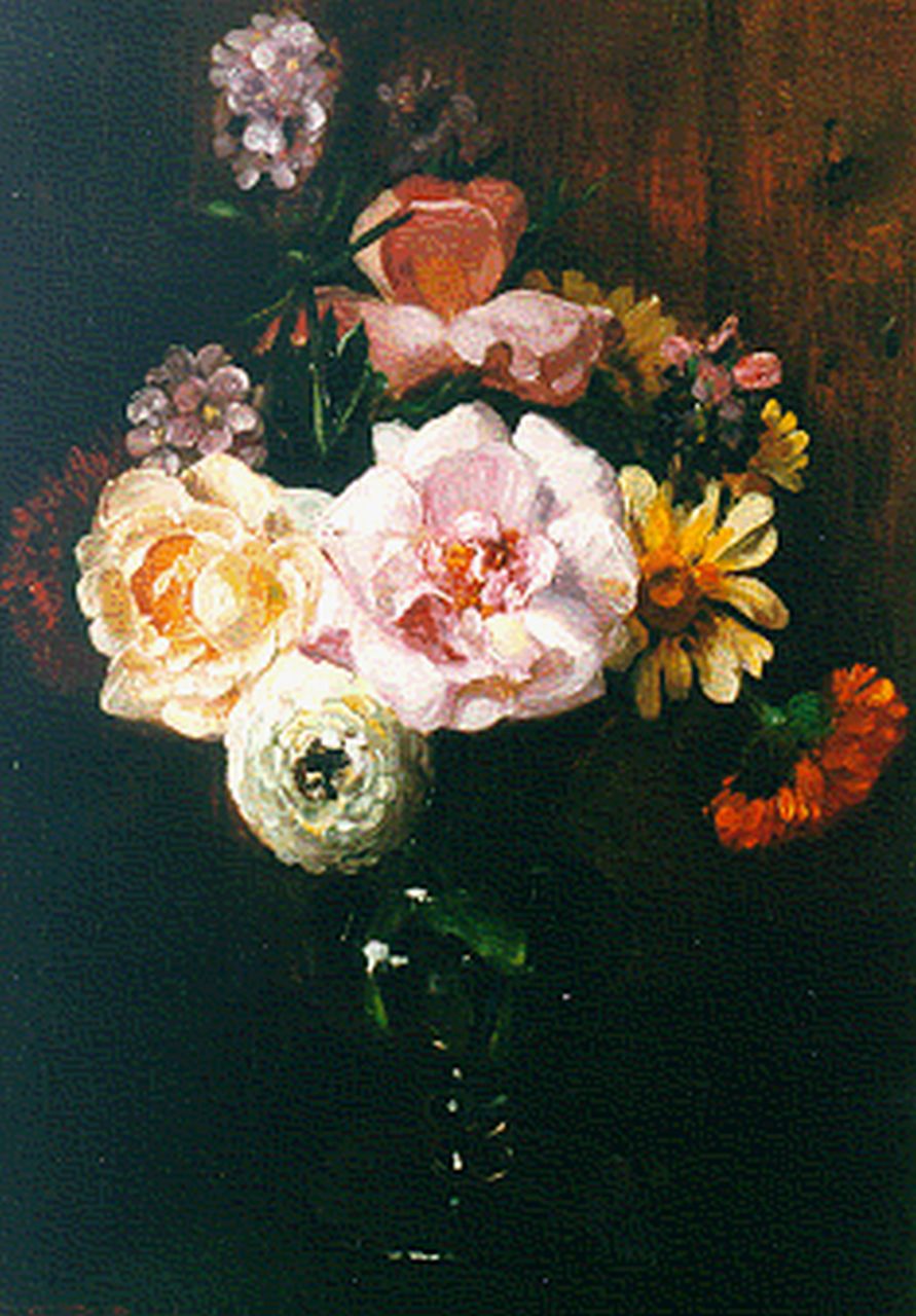 Roelofs jr. W.E.  | Willem Elisa Roelofs jr., Summer Bouquet, Öl auf Malerpappe 34,8 x 25,1 cm, signed l.l.