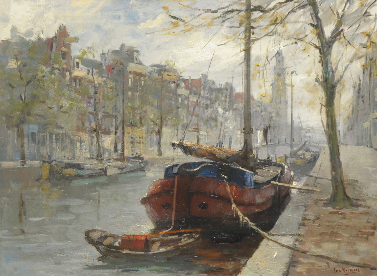 Korthals J.  | Johannes 'Jan' Korthals, View at the Prinsengracht, Amsterdam, Öl auf Leinwand 60,0 x 80,0 cm, signed l.r.