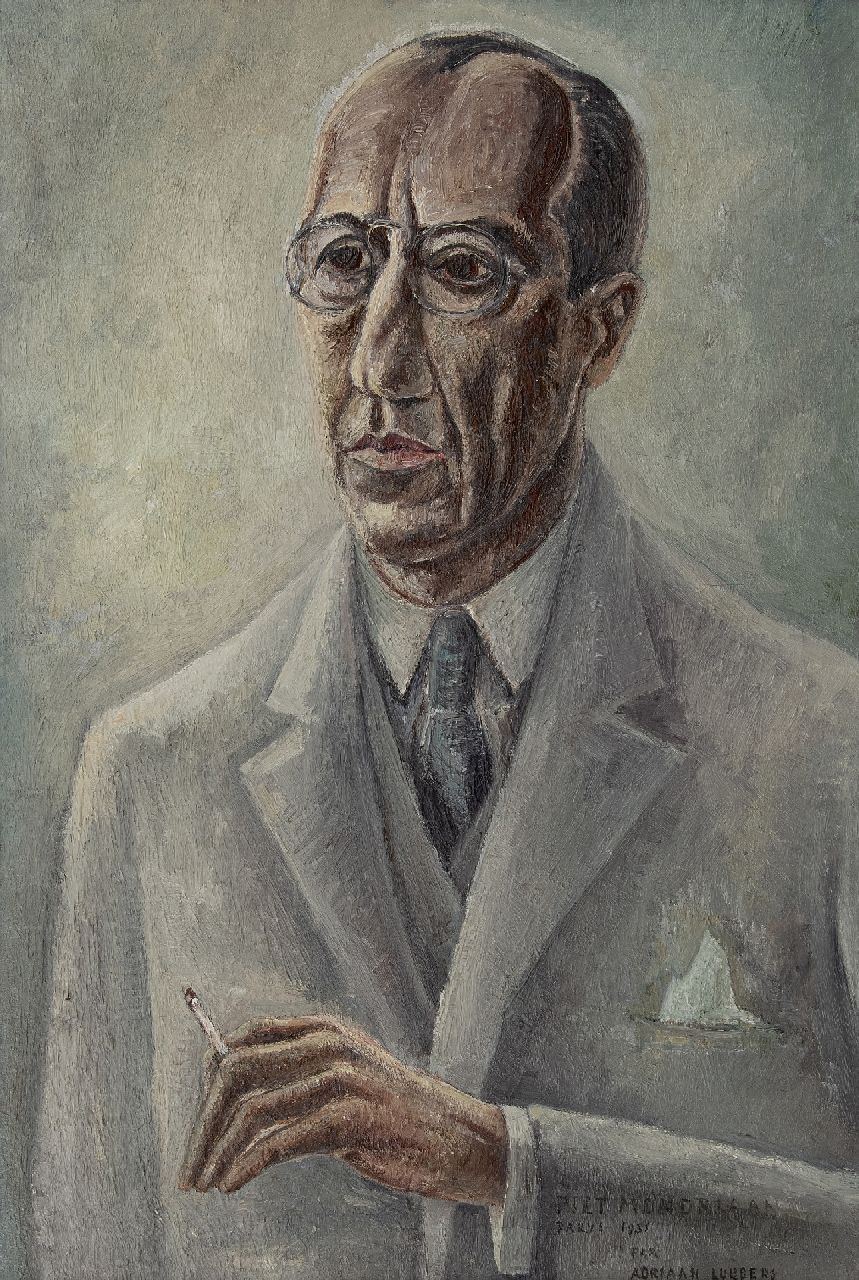 Lubbers A.  | Adriaan Lubbers, Porträt von Piet Mondriaan, Öl auf Leinwand 81,3 x 54,7 cm, Unterzeichnet r.u. (zweimal) und datiert 1931 (tweemaal)