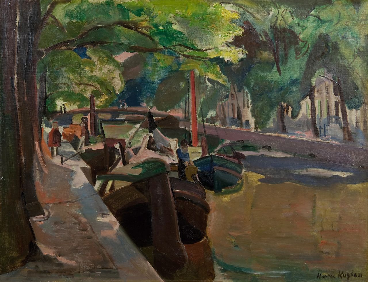 Kuijten H.J.  | Henricus Johannes 'Harrie' Kuijten, Sunny Herengracht, Öl auf Leinwand 52,2 x 67,9 cm, signed l.r.