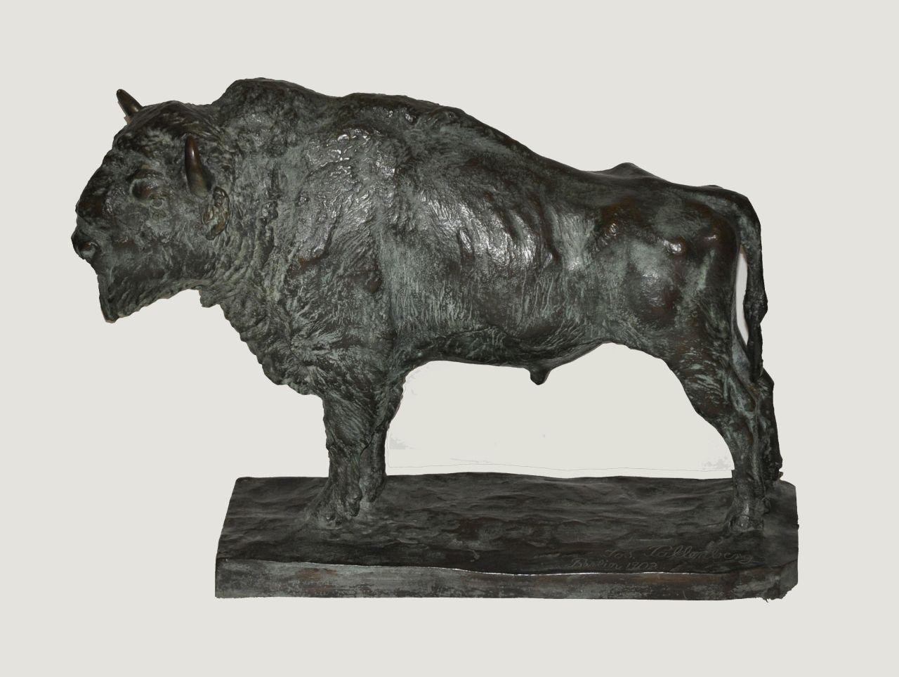 Pallenberg J.F.  | Josef Franz Pallenberg, Bison, Bronze 35,5 x 48,0 cm, Unterzeichnet auf der Basis und datiert 'Berlin 1903'