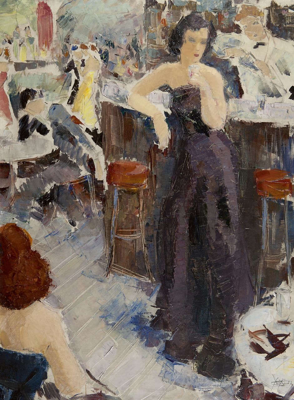 Coox S.  | Suzanne Coox, Kabarett, Öl auf Leinwand 94,4 x 69,7 cm, Unterzeichnet r.u. mit Monogramm und datiert '52