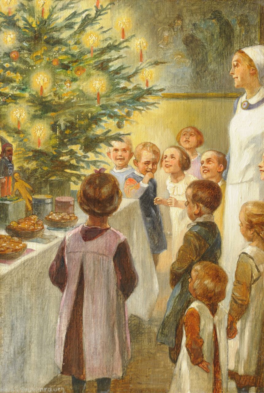 Hans Stubenrauch | O Christmas tree, Öl auf Leinwand  auf Holzfaser, 28,5 x 19,5 cm, signed l.l.