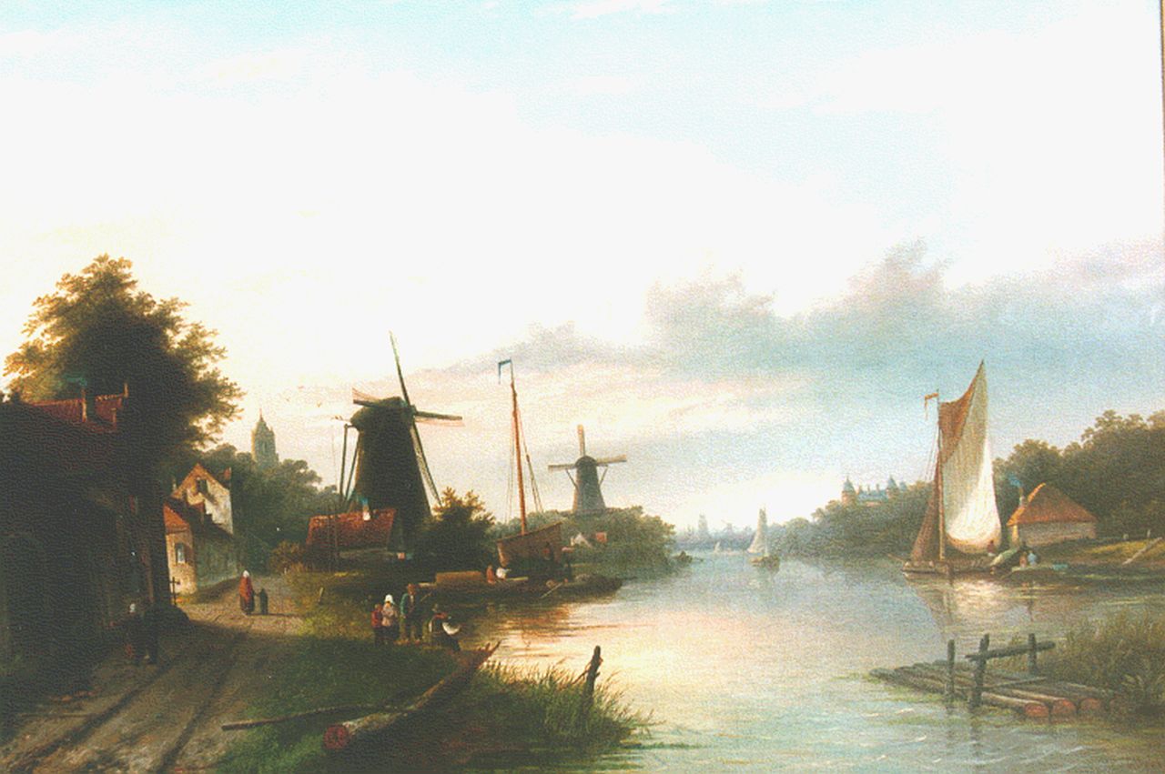 Spohler J.J.C.  | Jacob Jan Coenraad Spohler, A river landscape in summer, Öl auf Leinwand 64,5 x 92,0 cm, signed l.r.