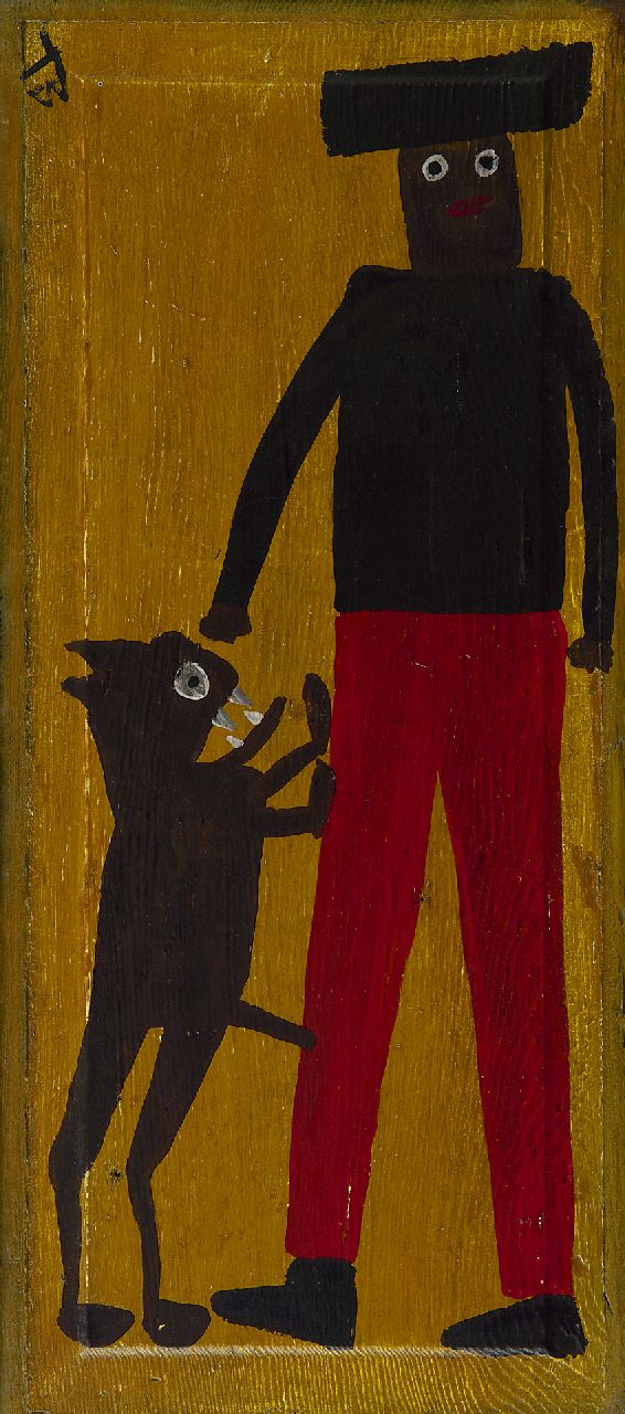 Brown T.  | Timothy 'Tim' Brown, Der brünstige Hund, Öl auf Holz 60,5 x 26,5 cm, Unterzeichnet l.o. und im Verso mit Brandmal