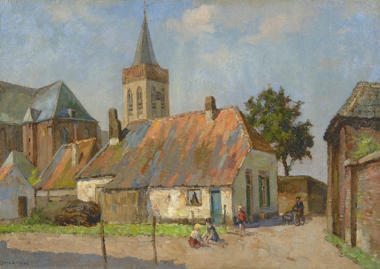 Soonius L.  | Lodewijk 'Louis' Soonius, A view of Ede with the Oude Kerk, Öl auf Leinwand 49,3 x 69,5 cm, signed l.l.