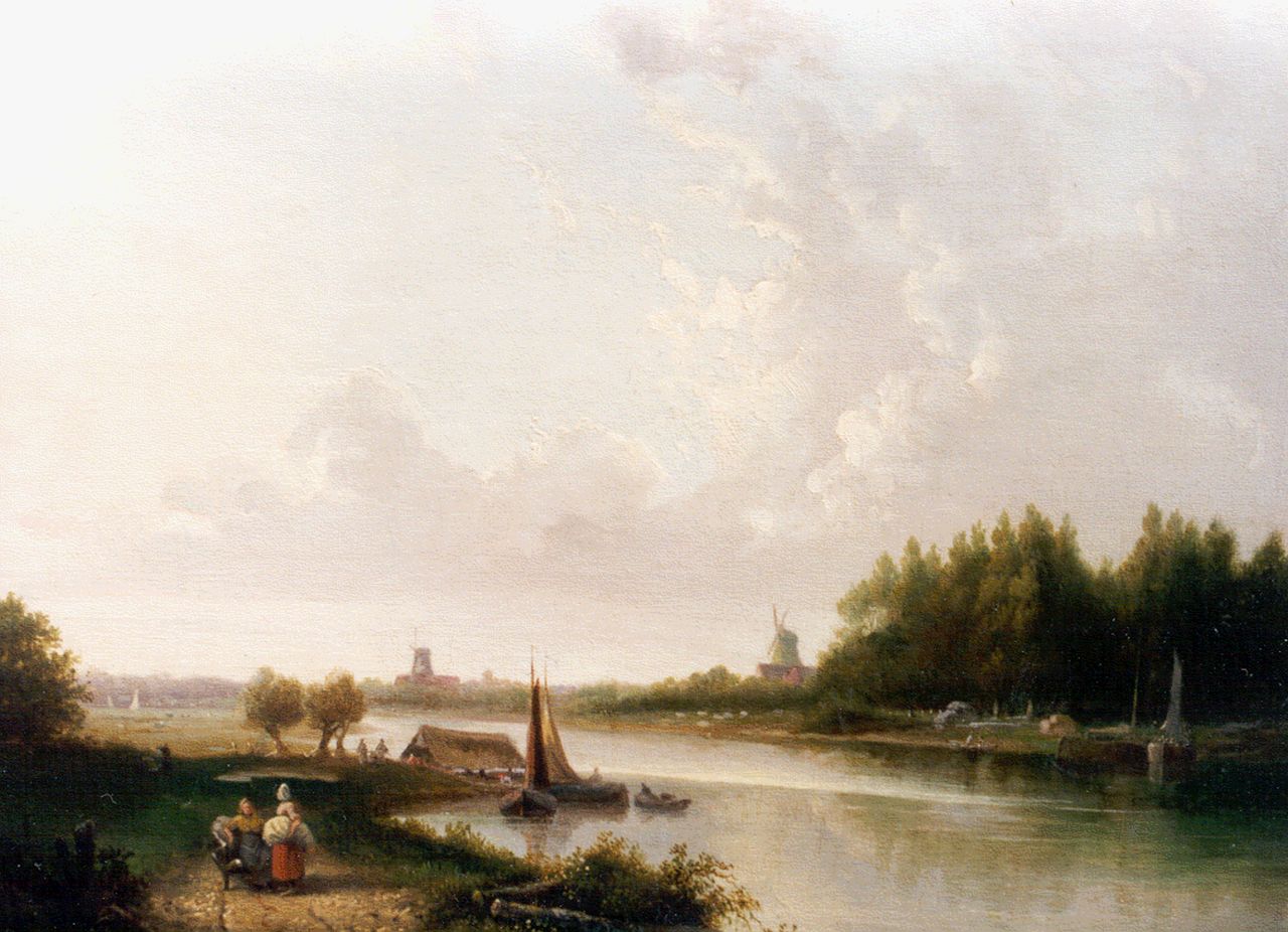 Arnoldus Antonius Christianus van 't Zant | A panoramic river landscape, Öl auf Leinwand, 29,2 x 32,8 cm, signed l.c. und dated 1846