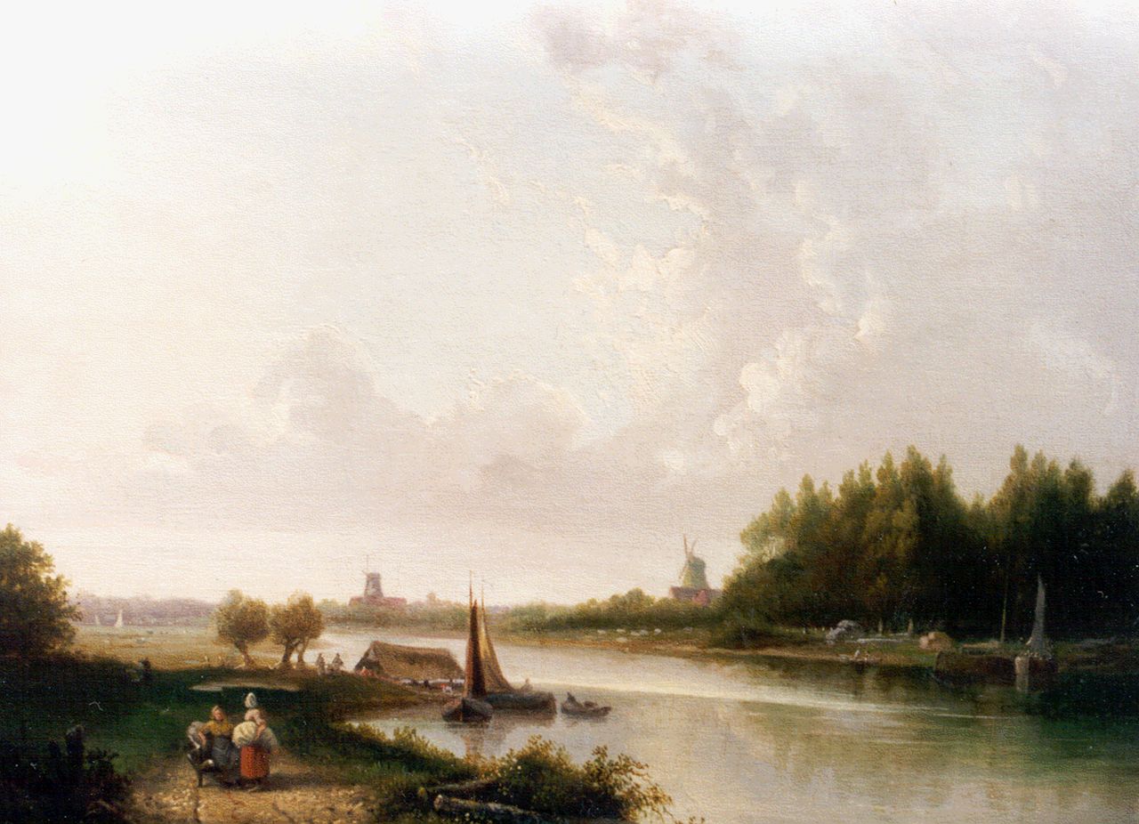 Zant A.A.C. van 't | Arnoldus Antonius Christianus van 't Zant, A panoramic river landscape, Öl auf Leinwand 29,2 x 32,8 cm, signed l.c. und dated 1846