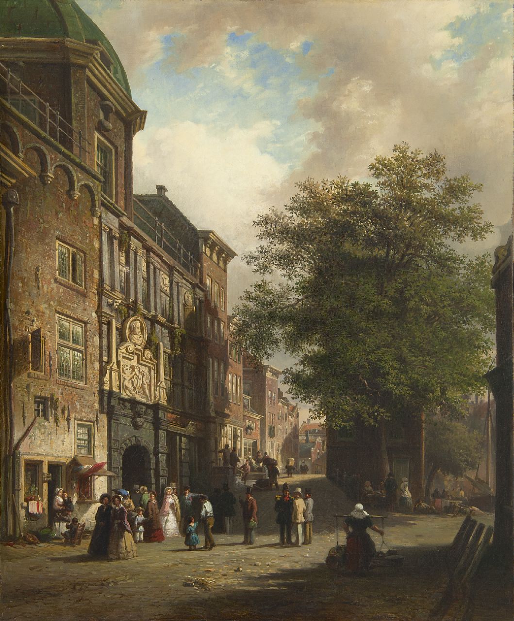 Bommel E.P. van | Elias Pieter van Bommel, Die Groothoofdspoort, Dordrecht, Öl auf Leinwand 65,4 x 53,2 cm