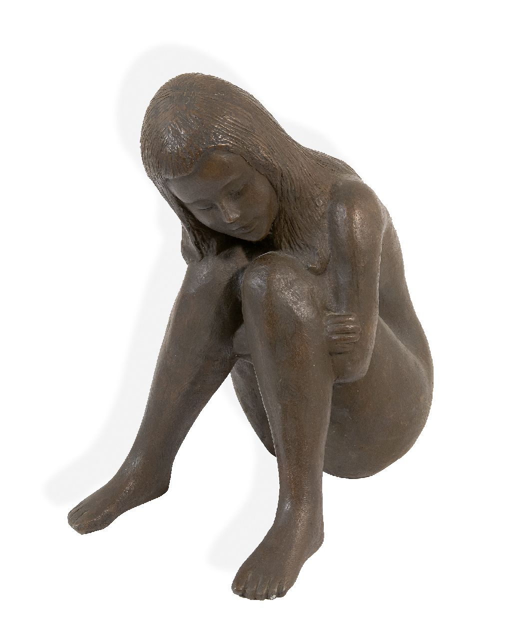 Moser K.  | Kurt Moser | Skulpturen und Objekte zum Verkauf angeboten | Melancholie, Bronze 31,7 x 14,0 cm, Unterzeichnet mit Monogramm unten rechts