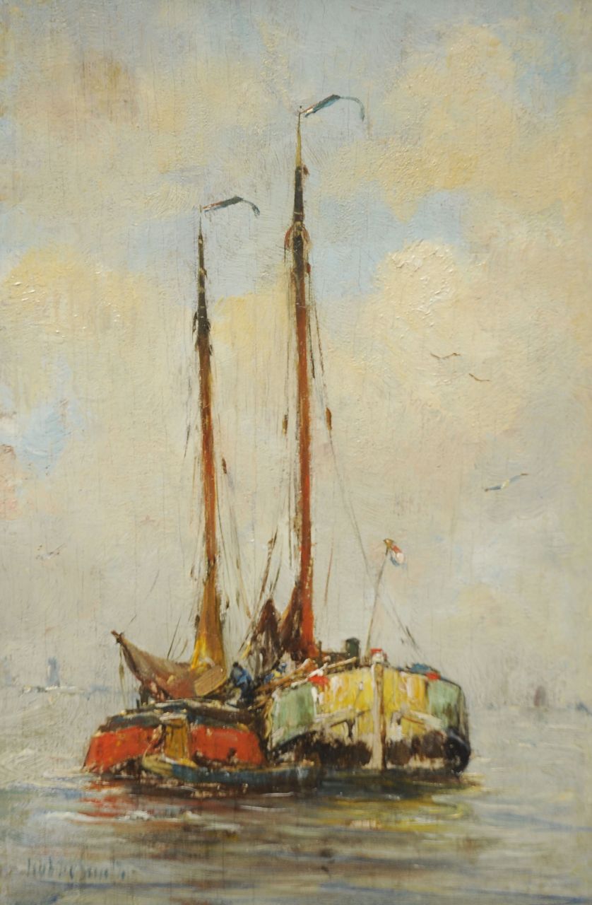 Smith H.  | Hobbe Smith, Two ships, Öl auf Holz 20,8 x 14,1 cm, signed l.l.