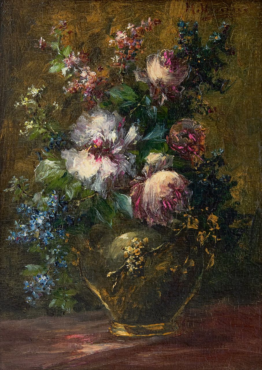 Michel Antoine Hendrickx | Blumenstilleben, Öl auf Holz, 23,3 x 16,8 cm, Unterzeichnet r.o.