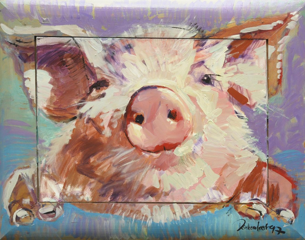 Donkersloot P.  | Peter Donkersloot, Schwein, Öl auf Leinwand 61,7 x 85,1 cm, Unterzeichnet r.u. und datiert '97
