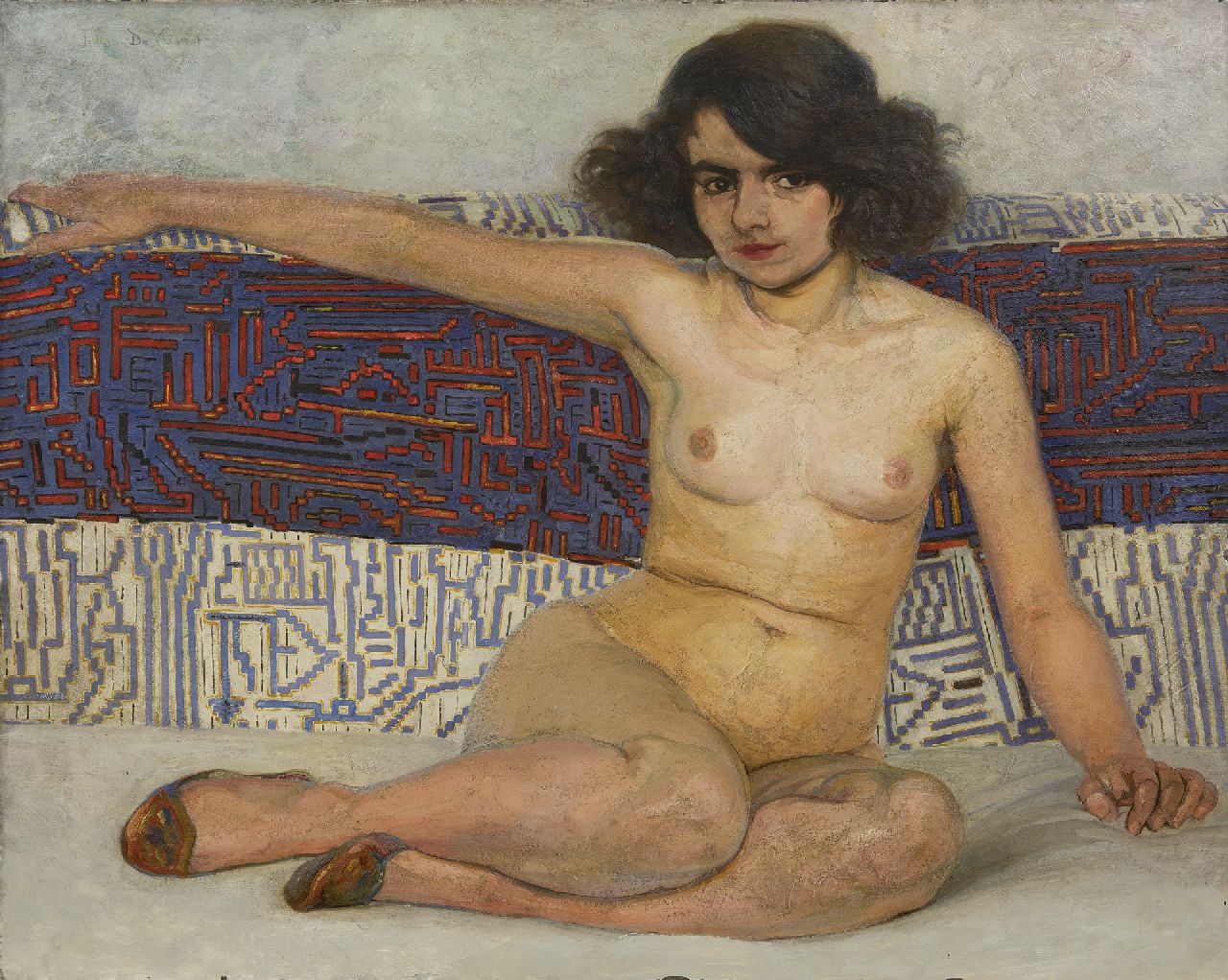 Juliaan de Vriendt | Weiblicher Akt, Öl auf Leinwand, 80,2 x 100,3 cm, Unterzeichnet l.o.
