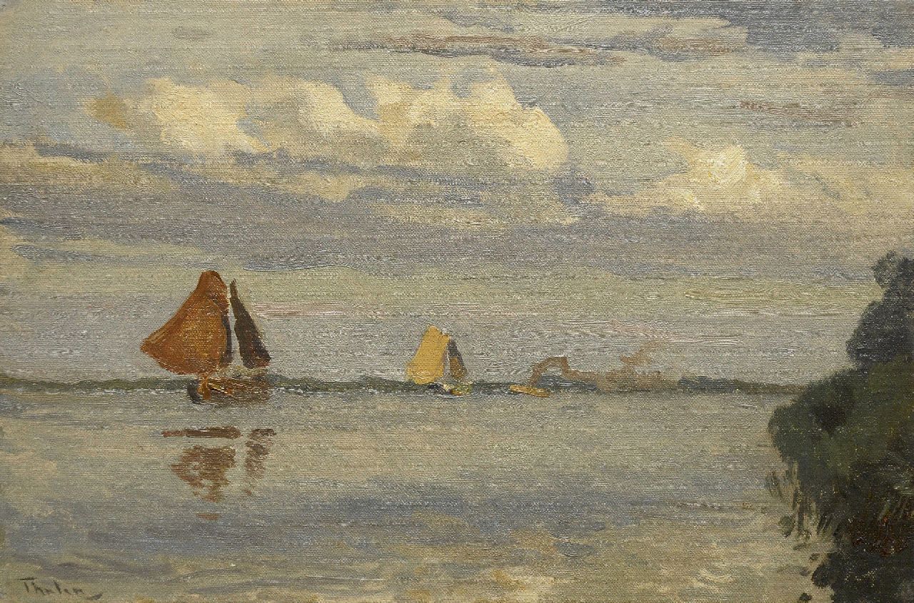 Tholen W.B.  | Willem Bastiaan Tholen, Segelnde Schiffe, Öl auf Leinwand auf Holz 20,0 x 30,0 cm, Unterzeichnet l.u. und zu datieren um 1908
