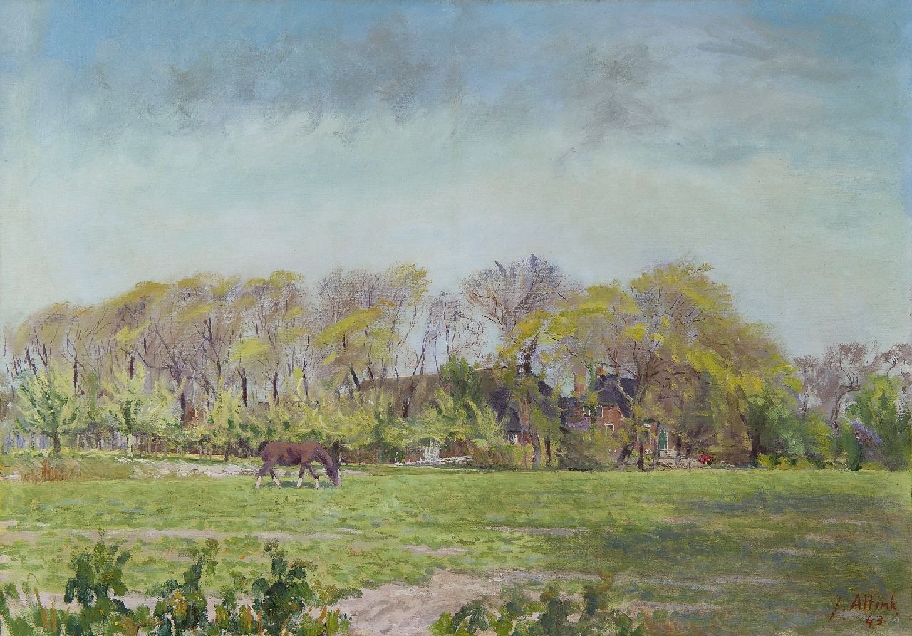 Altink J.  | Jan Altink, Bauernhof 'Huninga' zu Pieterburen, Öl auf Leinwand 50,0 x 70,6 cm, Unterzeichnet r.u. und datiert '43