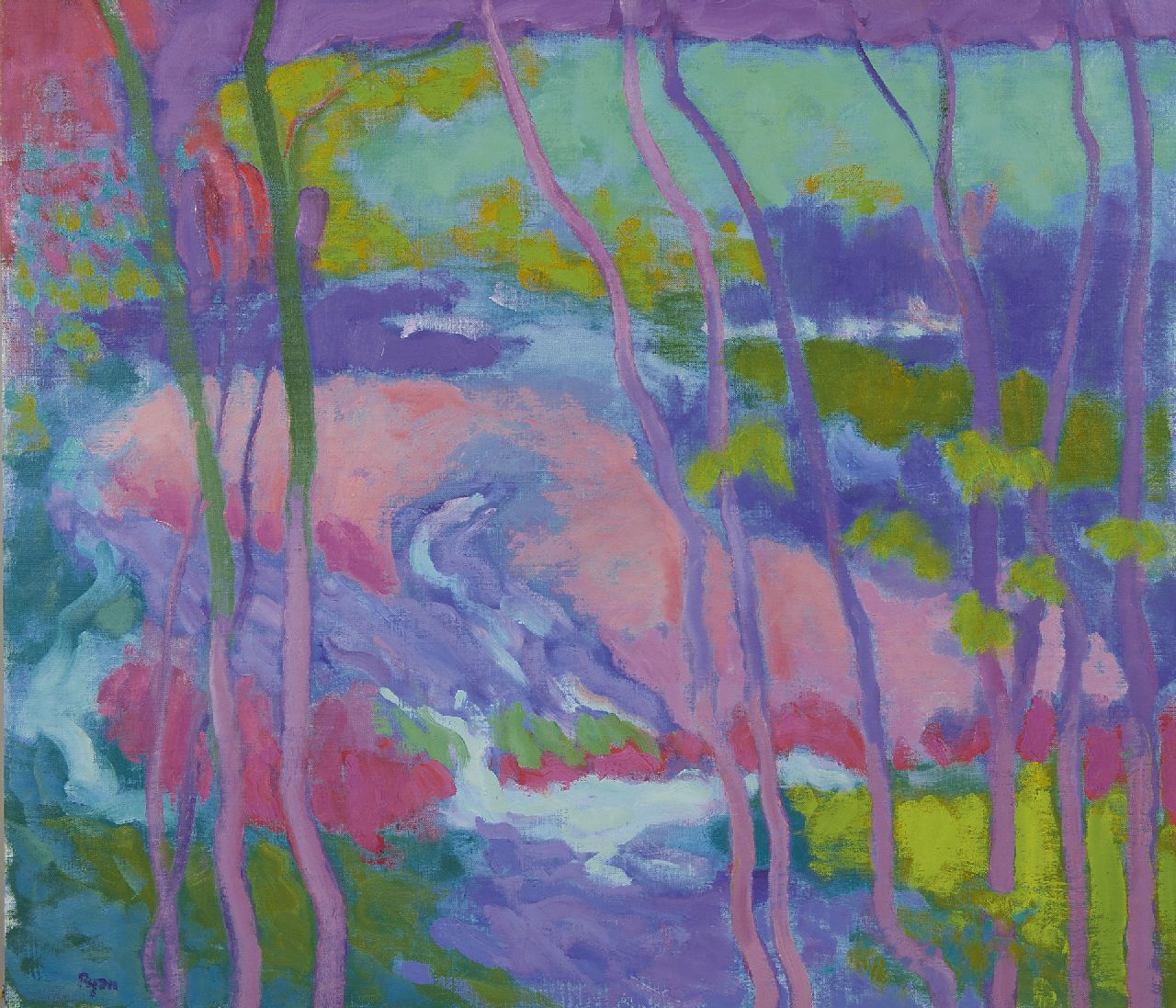 Michael Ryan | Purple landscape, Öl auf Leinwand, 65,0 x 75,0 cm, signed l.l.