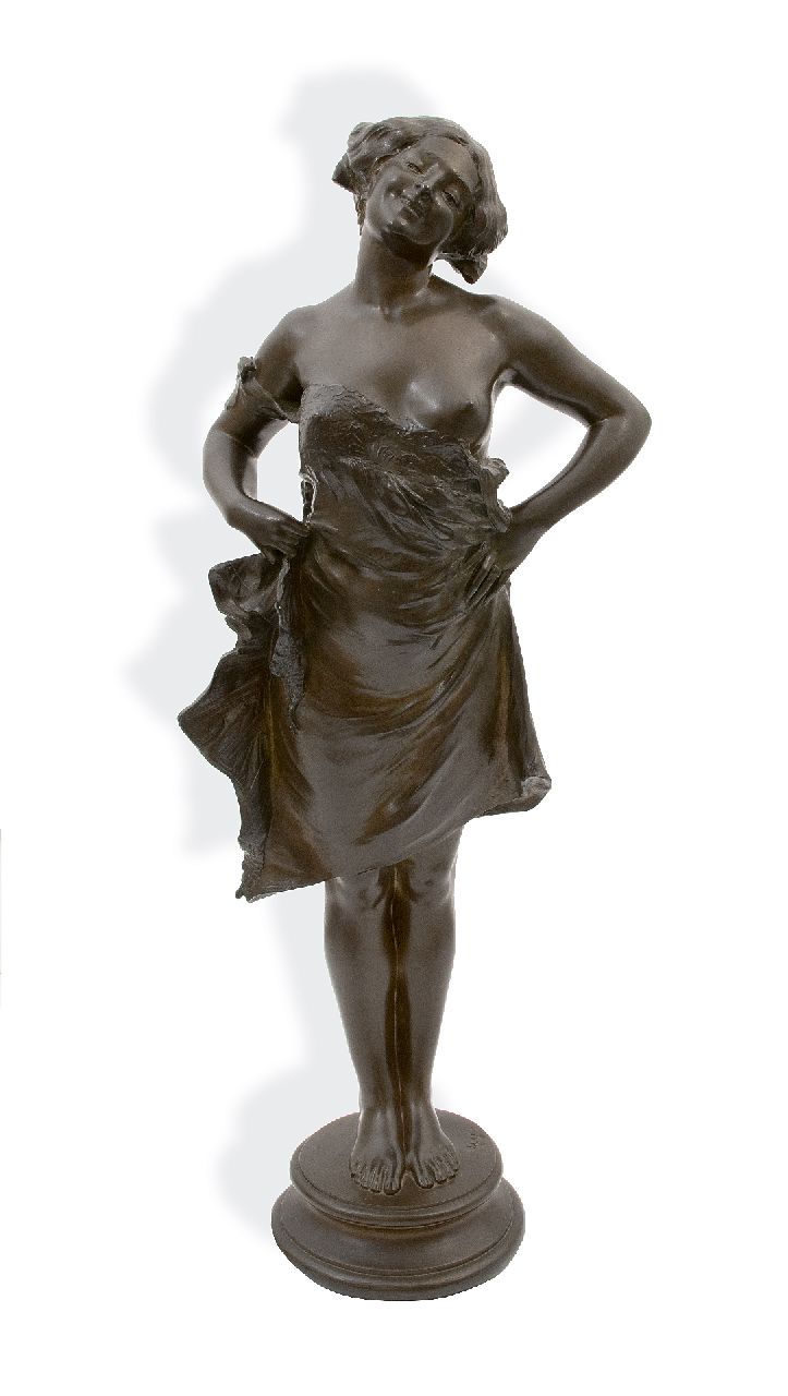 Julien Lorieux | Mädchenfigur, Bronze, 86,5 x 27,0 cm, Unterzeichnet in der Basis