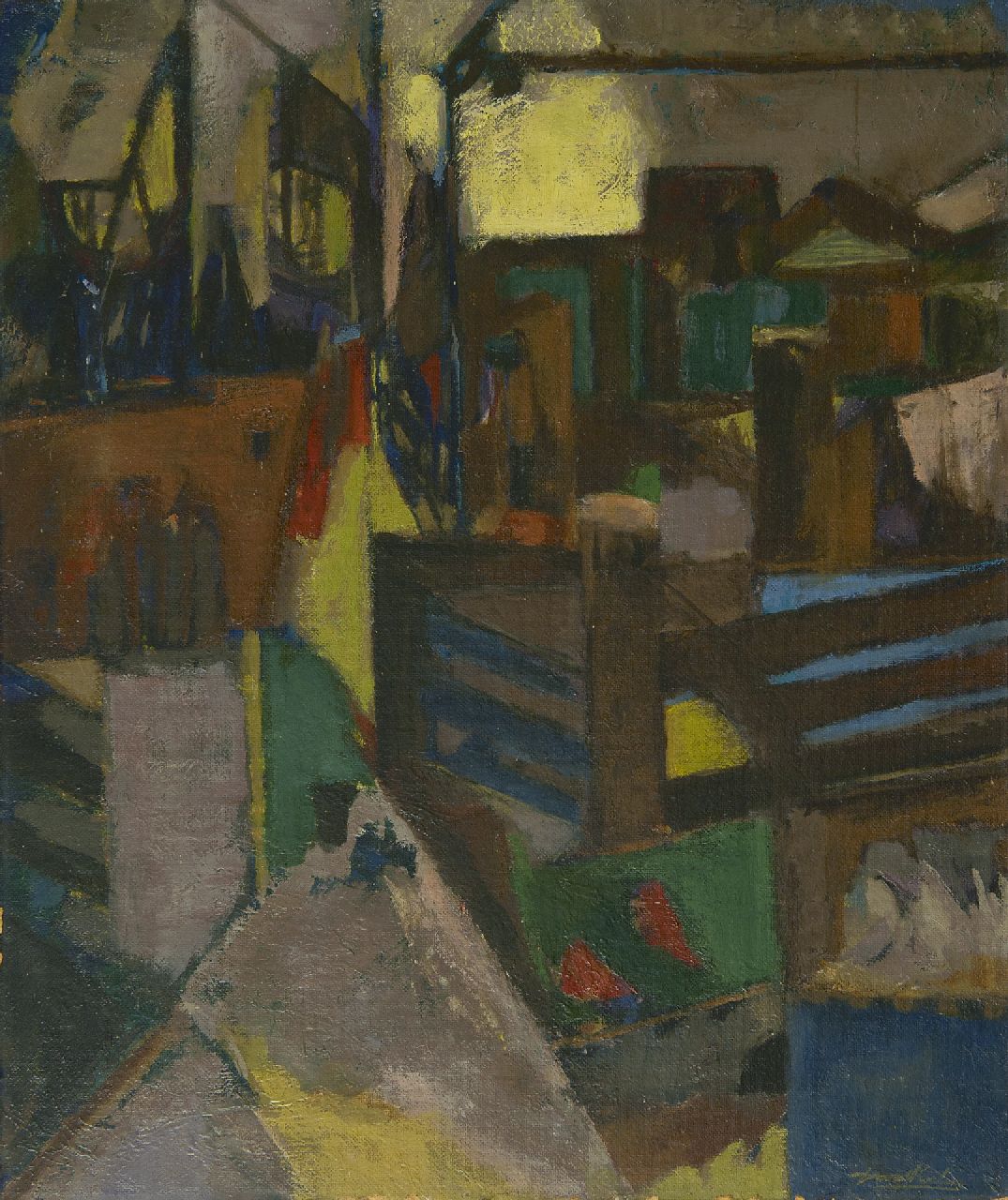 Koelen G.H.  | Gerhardus Hendrikus 'Gerard' Koelen | Gemälde zum Verkauf angeboten | Ansicht über die Dächer, Öl auf Holzfaser 70,3 x 59,2 cm, Unterzeichnet u.r.