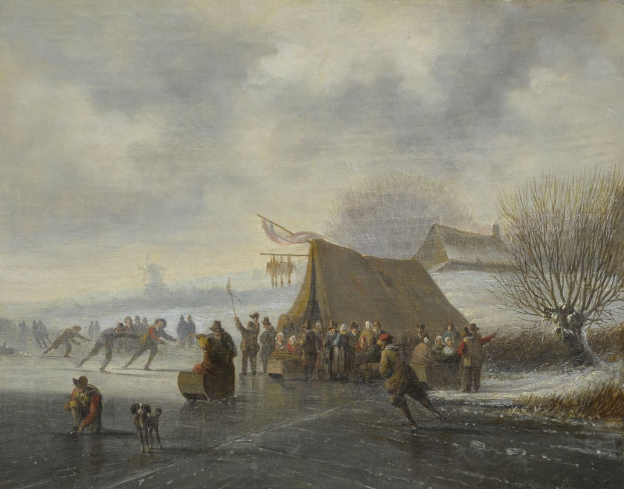 Stok J. van der | Jacobus van der Stok, Skating fun, Öl auf Leinwand 27,0 x 34,0 cm, signed l.r.