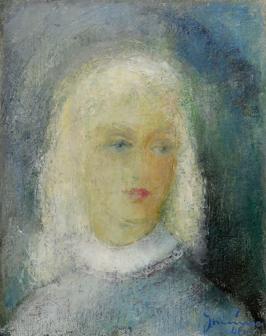 Nanninga J.  | Jacob 'Jaap' Nanninga, Frauenporträt, Öl auf Leinwand 50,9 x 39,8 cm, Unterzeichnet r.u. und datiert '46