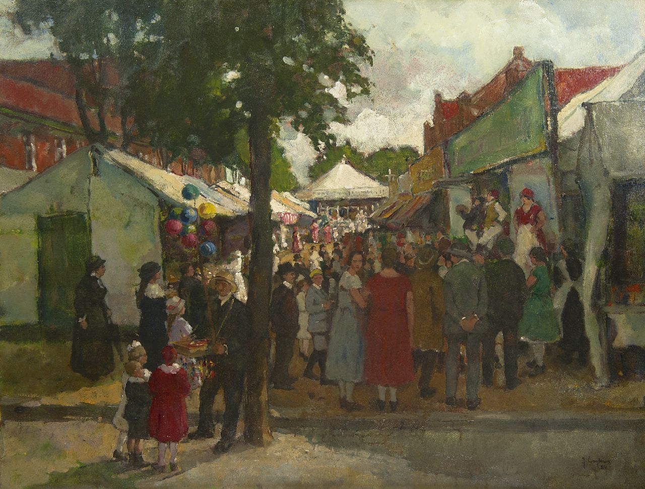 Creytens J.  | Julien Creytens, Fair in Oedt, Germany, Öl auf Leinwand 79,0 x 102,3 cm, signed l.r. und dated '24