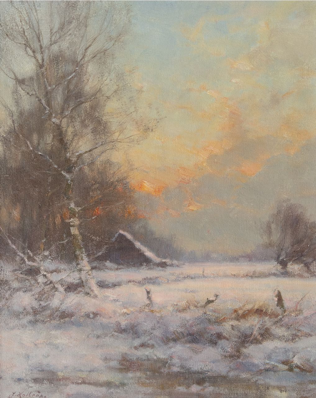 Holtrup J.  | Jan Holtrup | Gemälde zum Verkauf angeboten | Schneelandschaft, Öl auf Leinwand 50,3 x 40,3 cm, Unterzeichnet l.u.