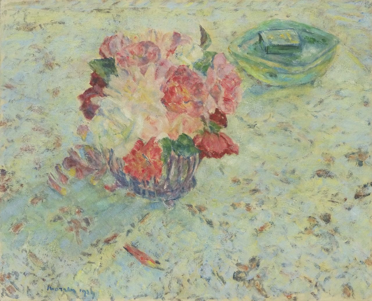 Morren G.  | Georges Morren | Gemälde zum Verkauf angeboten | Rosen, Öl auf Leinwand 44,9 x 55,5 cm, Unterzeichnet l.u. und datiert 1939, ohne Rahmen