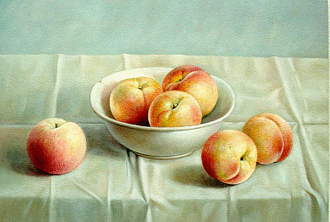 Gombar A.  | Andras Gombar, Peaches, Öl auf Holz 30,0 x 40,0 cm, signed l.r.