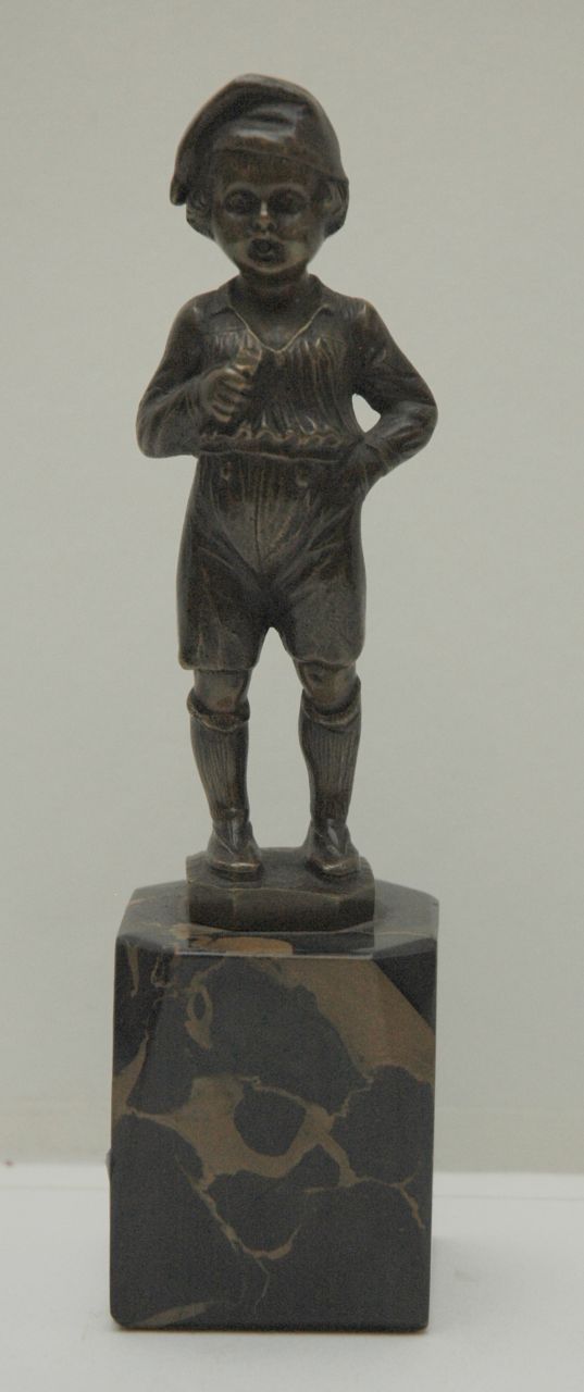 Duitse School   | Duitse School, Junge mit Mütze, Bronze 16,1 x 4,2 cm