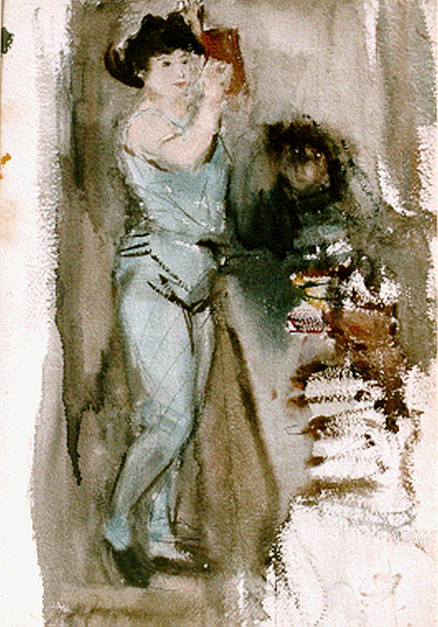 Israels I.L.  | 'Isaac' Lazarus Israels, The dancer, Aquarell auf Papier 52,5 x 36,5 cm, signed on the reverse