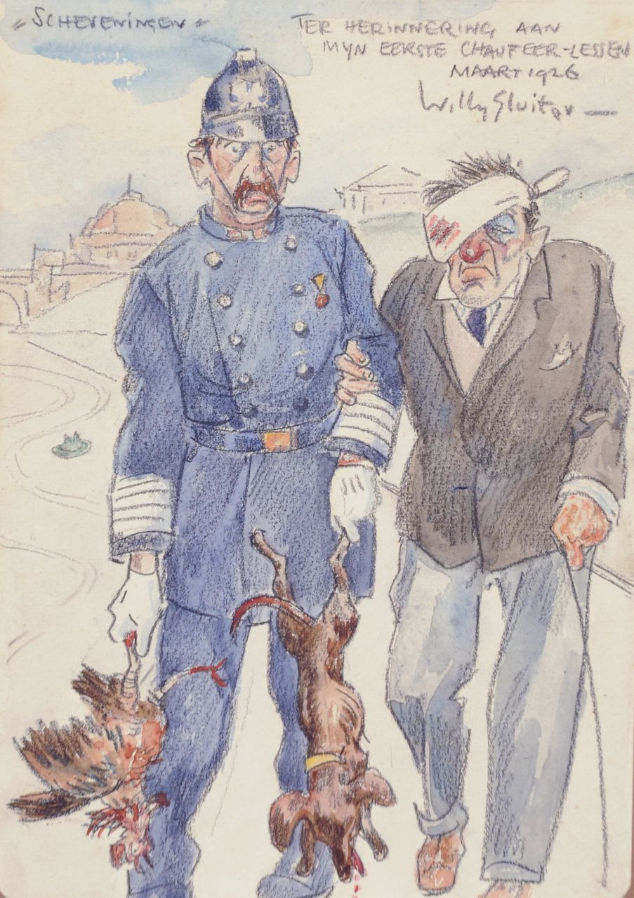 Sluiter J.W.  | Jan Willem 'Willy' Sluiter, Scheveningen, Aquarell auf Papier 25,0 x 17,5 cm, Unterzeichnet o.r. und datiert März 1926