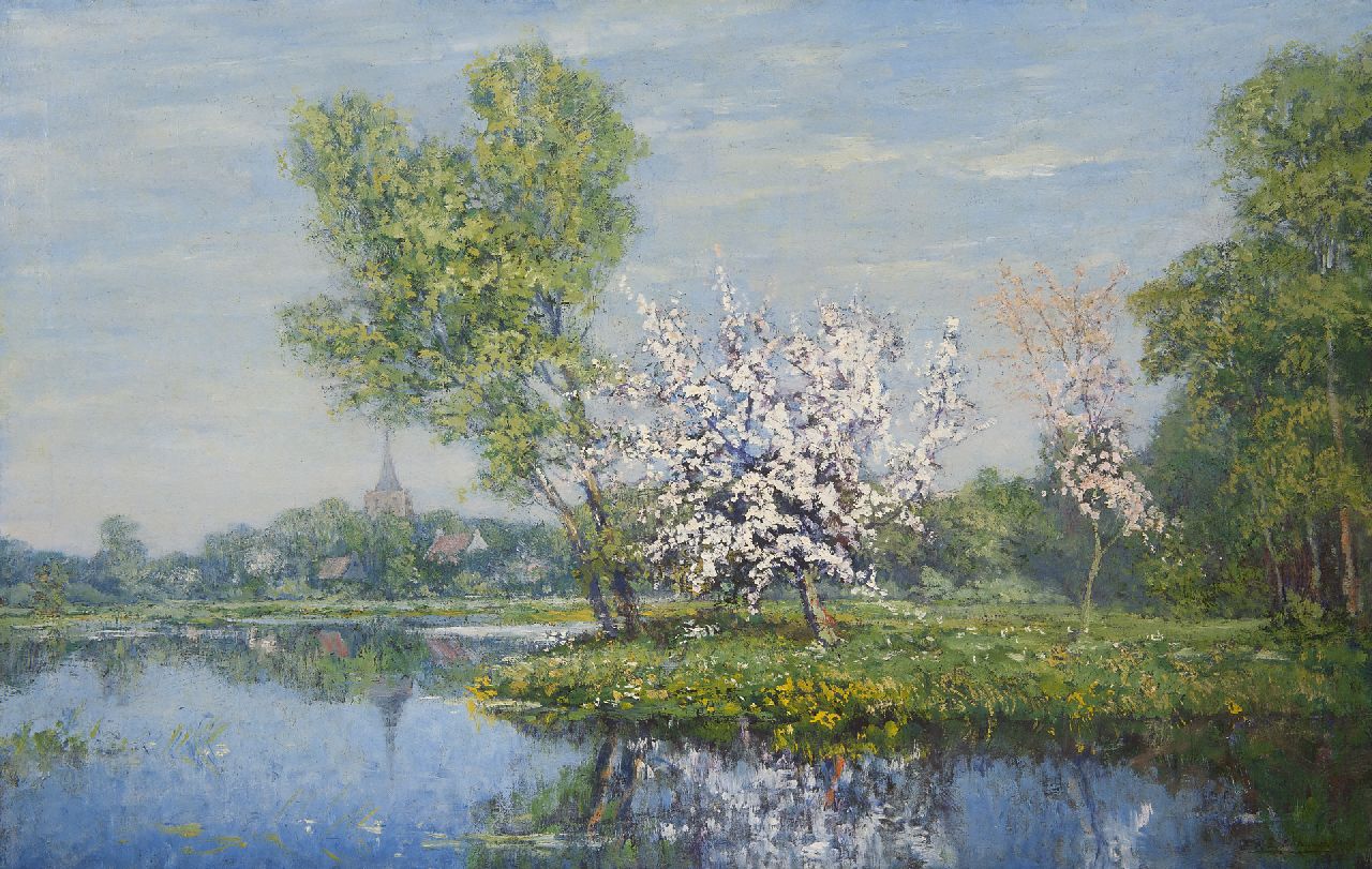 Schaap E.R.D.  | Egbert Rubertus Derk Schaap, Frühlinglandschaft bei Kortenhoef, Öl auf Leinwand 58,3 x 92,0 cm, Unterzeichnet u.r. und datiert 1914