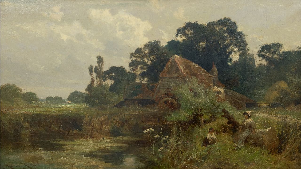 John Horace Hooper | Bei der Wassermühle, Öl auf Leinwand, 61,0 x 107,0 cm, Unterzeichnet u.l. und zu datieren um 1890