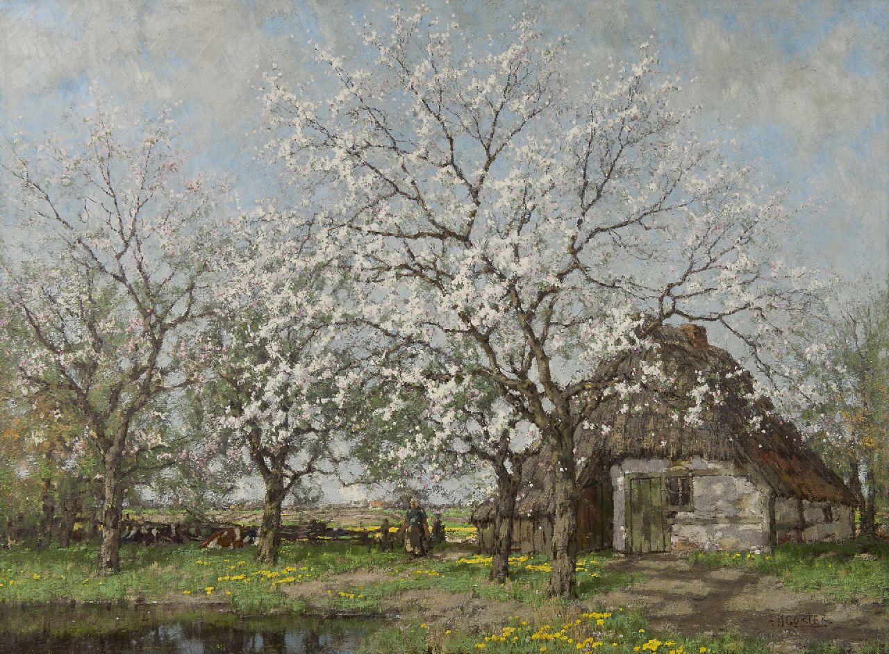 Gorter A.M.  | 'Arnold' Marc Gorter, Apfel und Birnenblüte, Öl auf Leinwand 100,5 x 135,0 cm, Unterzeichnet u.r. und ze datieren um 1915