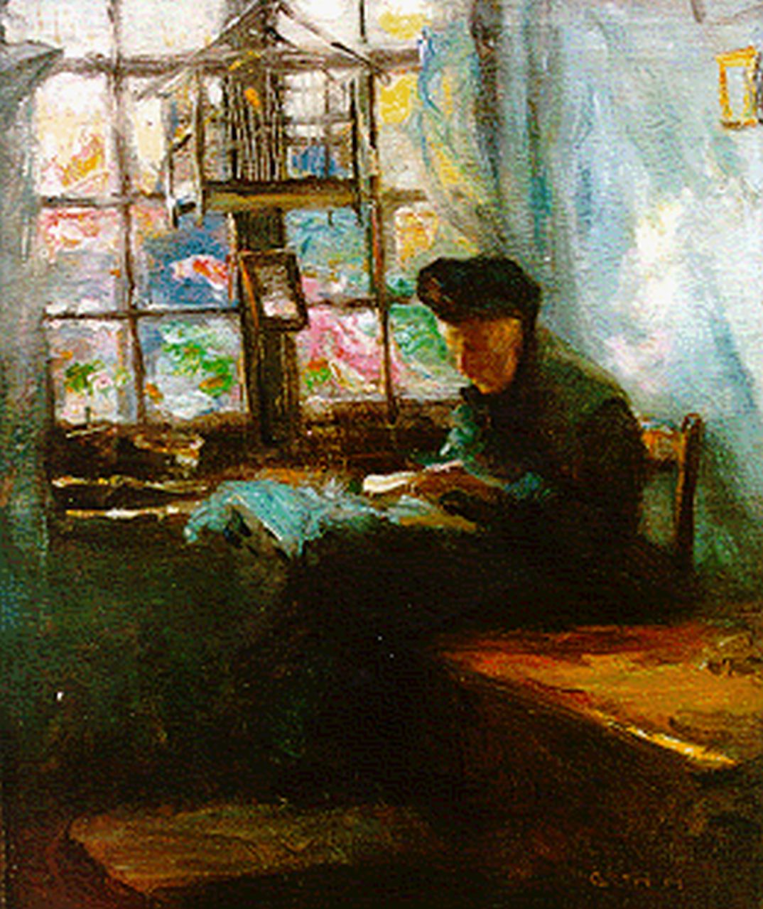 Góth M.  | Móritz 'Maurice' Góth, A woman reading, Öl auf Leinwand 60,0 x 50,0 cm, signed l.r.