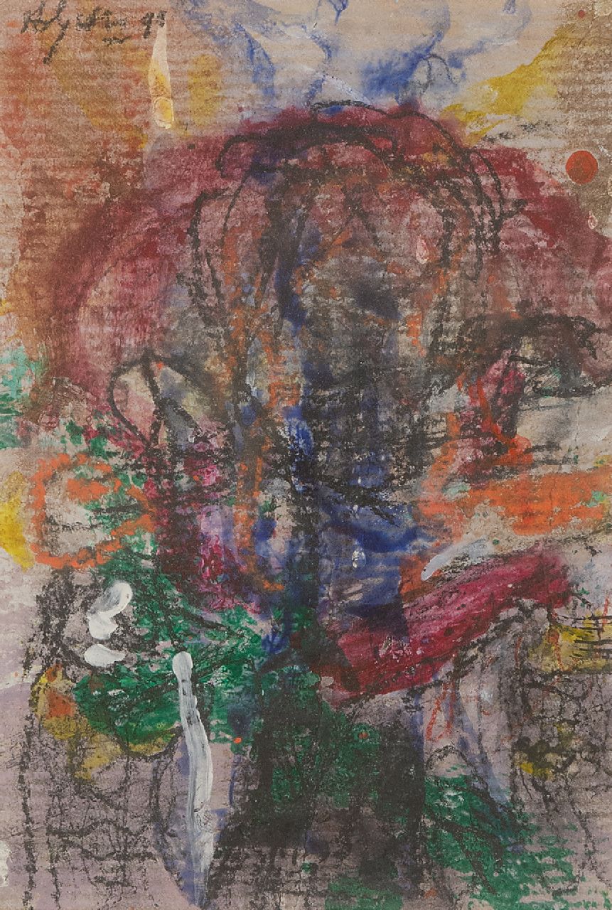 Snijders A.C.  | Adrianus Cornelis 'Ad' Snijders | Aquarelle und Zeichnungen zum Verkauf angeboten | Ohne Titel, Gemischte Technik auf Papier 14,7 x 10,2 cm, Unterzeichnet l.o. und datiert '90