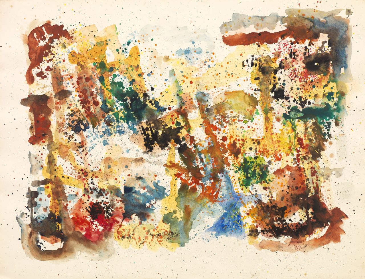 Snijders A.C.  | Adrianus Cornelis 'Ad' Snijders, Ohne Titel, Gouache auf Papier 49,8 x 64,9 cm, Unterzeichnet r.u. mit Initialen und datiert '58